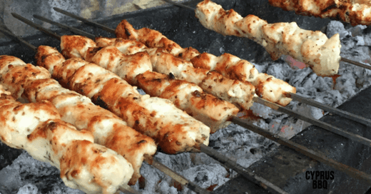 Recipe for Chicken Souvlaki Kebabs Cooked on a Cyprus BBQ-Cyprus BBQ