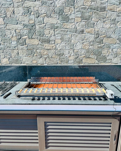 Stainless Steel Built-in Greek Cypriot Rotisserie Chain BBQ Foukou (120cm).-Cyprus BBQ 4