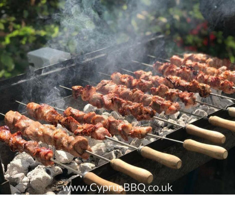 Traditional Greek Cypriot Foukou Rotisserie Charcoal Large BBQ in Blue-Cyprus BBQ