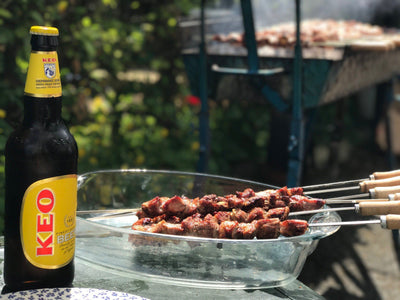 Celebrating International Beer Day with a Keo & Souvlaki Kebab