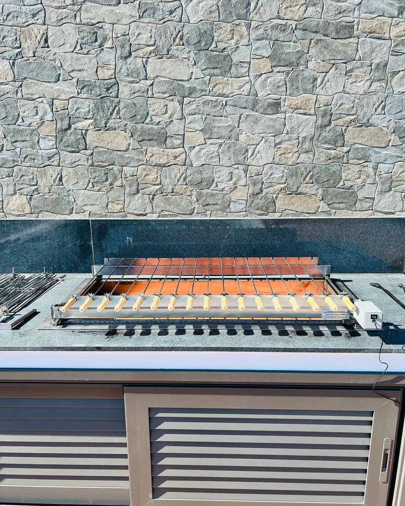 BBQ - Stainless Steel Built-in Greek Cypriot Rotisserie Chain BBQ Foukou (120cm).