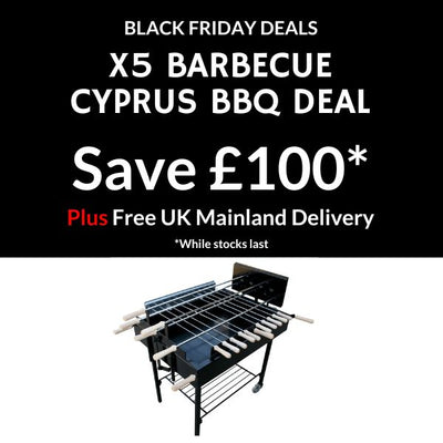 Black Friday Deal - Modern Greek Cypriot Foukou Rotisserie Charcoal X5 BBQ