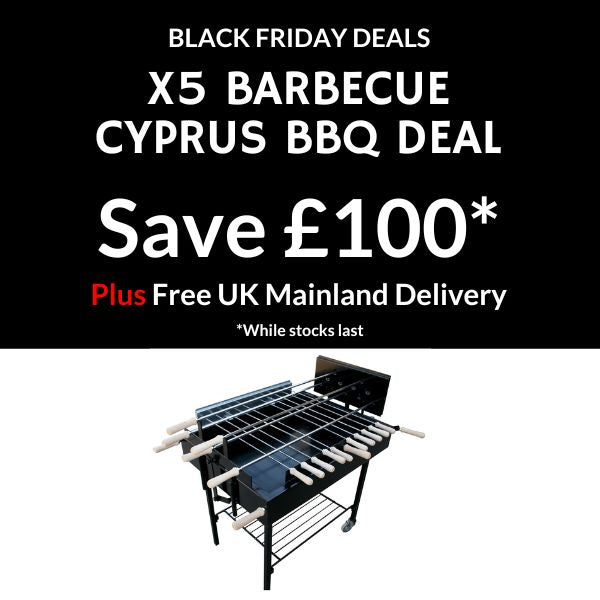 Black Friday Deal - Modern Greek Cypriot Foukou Rotisserie Charcoal X5 BBQ