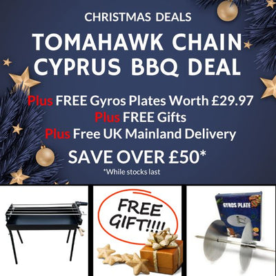 Traditional Charcoal BBQ - Christmas BBQ Deal - Tomahawk Chain Modern Greek Cypriot Charcoal BBQ