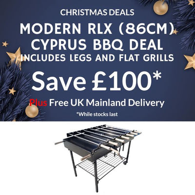 Modern Charcoal BBQ - Christmas BBQ Deal - Modern RLX Chain BBQ Cypriot Rotisserie With Legs And Grills (86cm)