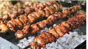 Souvla on a Cypriot BBQ