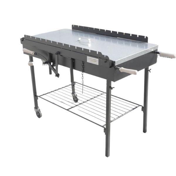 Modern Charcoal BBQ - Modern RLX Chain BBQ Greek Cypriot Rotisserie Foukou Charcoal With Legs And Grills (100cm)