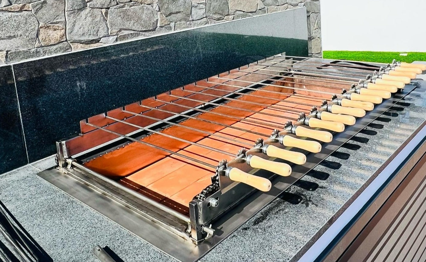 Stainless Steel Built-in Greek Cypriot Rotisserie Chain BBQ Foukou ...