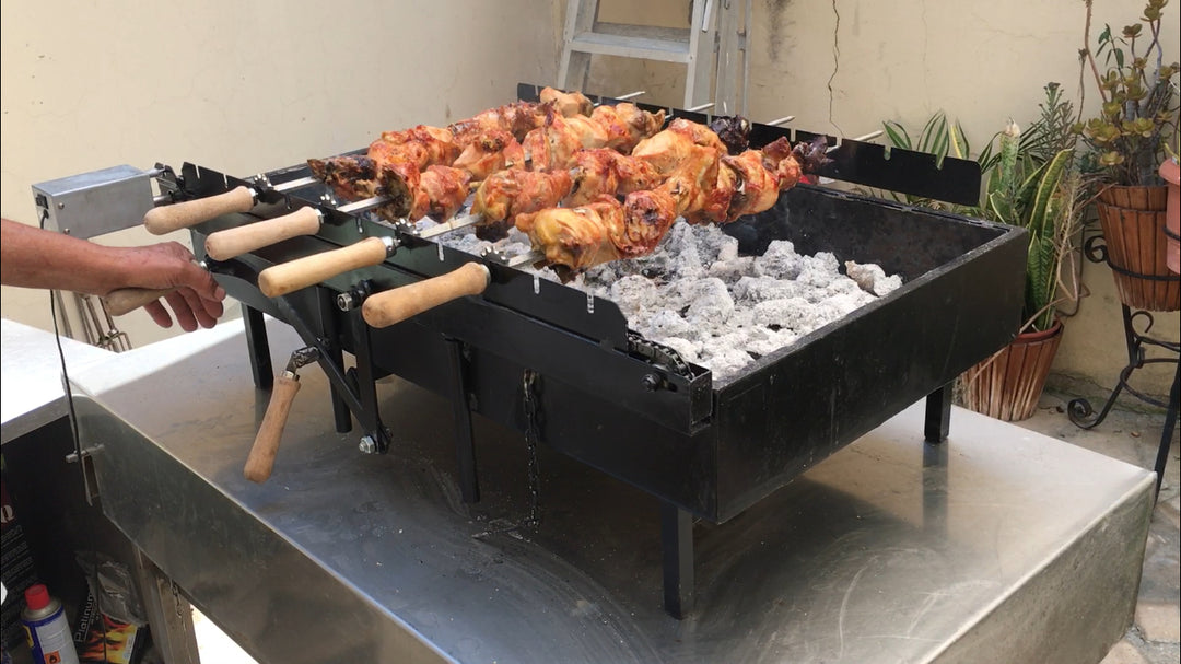 Modern RLX Chain BBQ Greek Cypriot Rotisserie Foukou Charcoal with Legs and Grills (86cm)