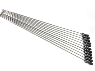 Set of metal souvlaki Skewers with black heat resistant handles 