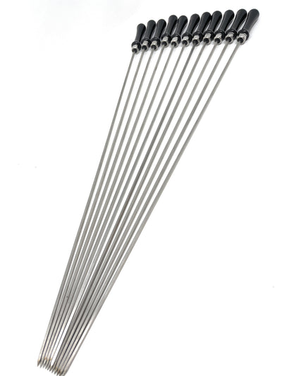 Set of metal 11 Souvlaki Skewers with black handles