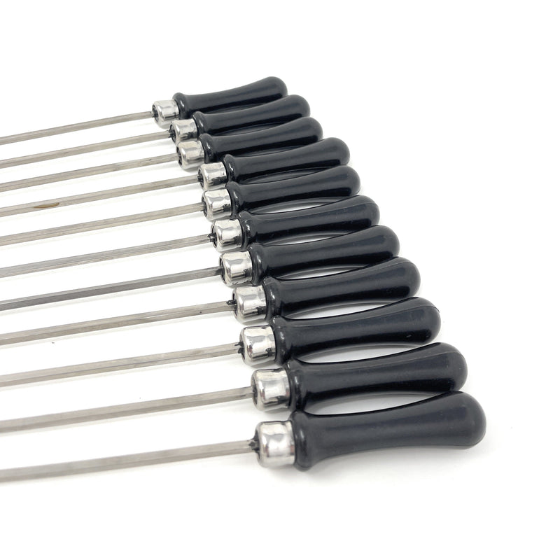Set of 11 metal skewers Souvlaki Skewers with black handles