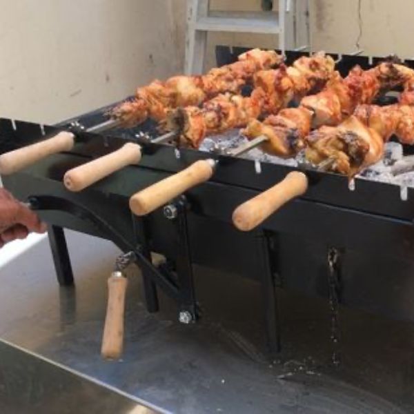 Modern RLX Chain BBQ Greek Cypriot Rotisserie Foukou Charcoal with Legs and Grills (100cm)
