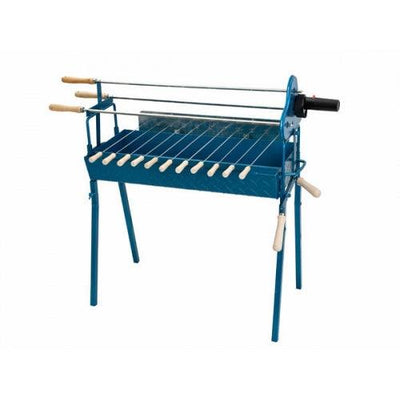 Traditional Charcoal BBQ - Traditional Greek Cypriot Foukou Rotisserie Charcoal Large BBQ In Blue