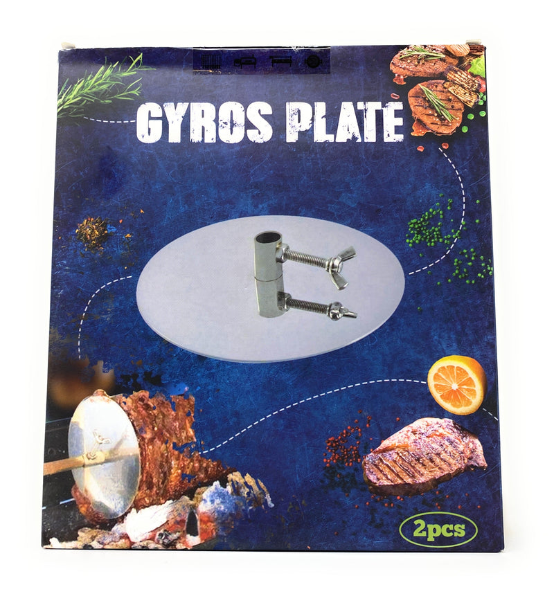 Gyros Yeros Disc Plates (Set of 2) Stainless Steel-Cyprus BBQ