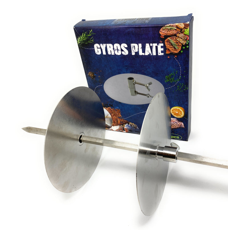 Disc Desktop Gyro Gyros Plates (Set of 2) Stainless Steel Yeros Discs-Cyprus BBQ