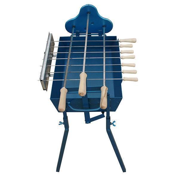 Traditional Greek Cypriot Foukou Rotisserie Charcoal Small BBQ in Blue-Cyprus BBQ