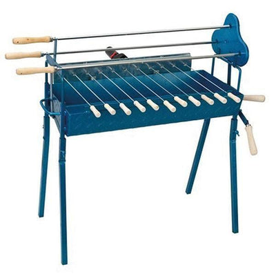 BBQ Set - Traditional Foukou Large Charcoal Rotisserie Barbecue - Blue Charcoal BBQ CyprusBBQ 