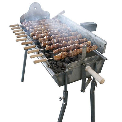 BBQ Set - Traditional Greek Cypriot Rotisserie Foukou Charcoal Cyprus BBQ - Stainless Steel Barbecue Charcoal BBQ Cyprus BBQ 