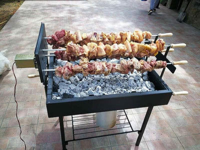 Modern Greek Cypriot Foukou Rotisserie Charcoal X5 BBQ 2