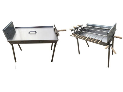 Modern Greek Cypriot Charcoal Extra Wide BBQ Stainless Steel