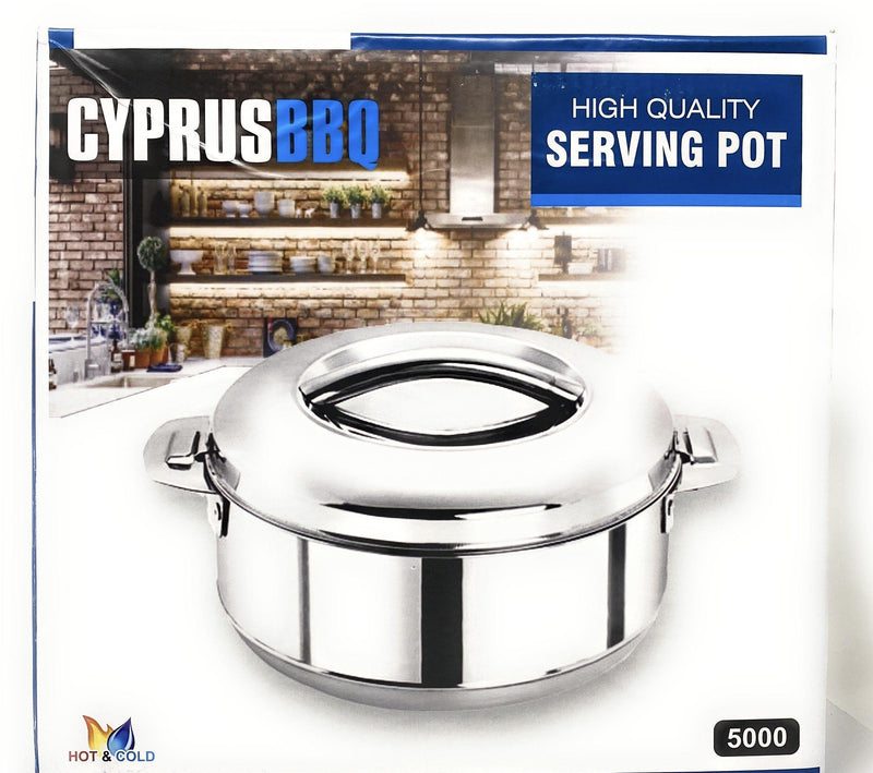 Stainless Steel 5L Hot or Cold Insulated Thermal Serving Pot-Cyprus BBQ