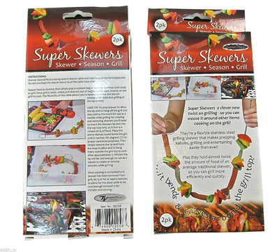 Skewer - Stainless Steel Bendable Super Skewers for BBQ or Grill - 2 Pack-Cyprus BBQ